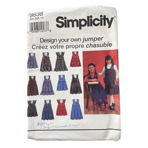 90s Simplicity 8638 Childs Jumper Pattern In Two Lengths Size AA 3-6 Vintage CUT